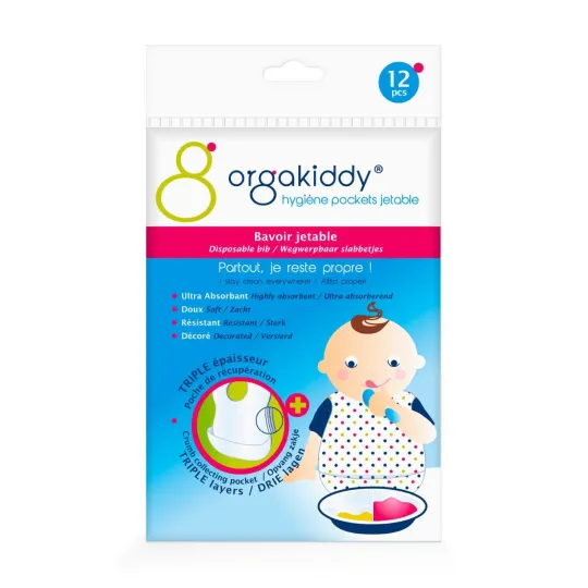 Orgakiddy 12 Bavoirs Jetables