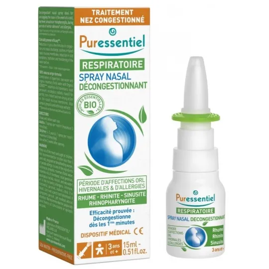 Puressentiel Spray Nasal Décongestionnant Bio 15ml
